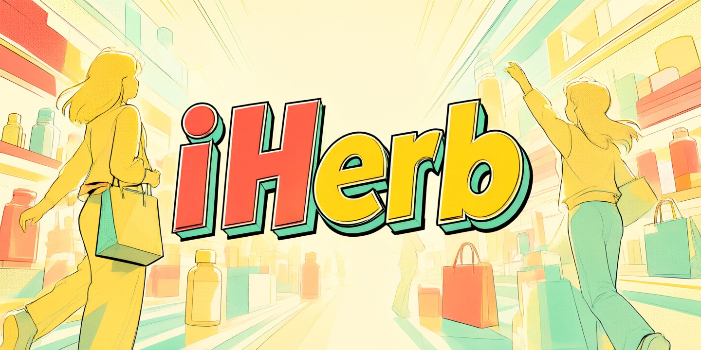 iHerb Natural Products Deals and Shipping Guide A curated selection of iHerb natural products including vitamins and skincare items arranged neatly.