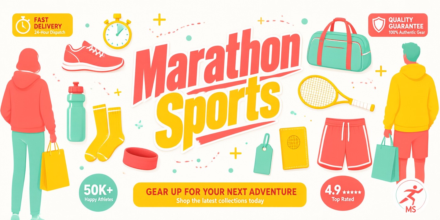 Marathon Sports HK Limited-Time Offers Guide Runner wearing branded athletic apparel from Marathon Sports HK during a city marathon event
