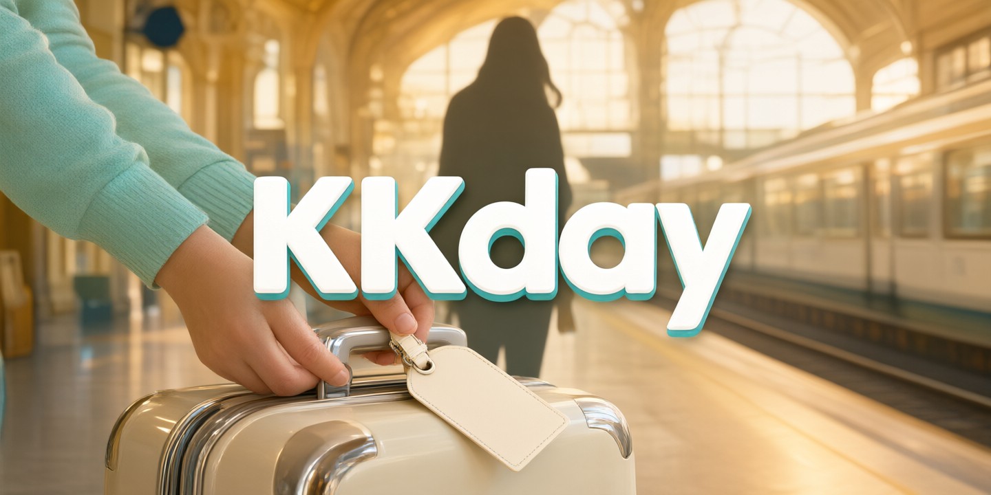 KKday Deals: Top Travel Experiences & Savings Guide A traveler holding a smartphone displaying the KKday app interface against a backdrop of iconic Asian landmarks.