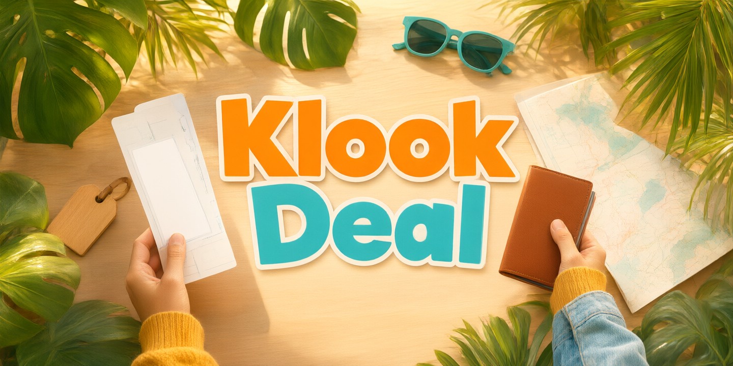 Klook Deals: Asia Travel & Activities Guide A traveler using the Klook app to book a scenic train ride in Japan.