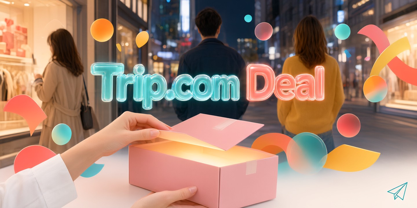 Trip.com Limited-Time Travel Deals for Global Explorers A traveler planning a trip to Japan using the Trip.com platform on a laptop.
