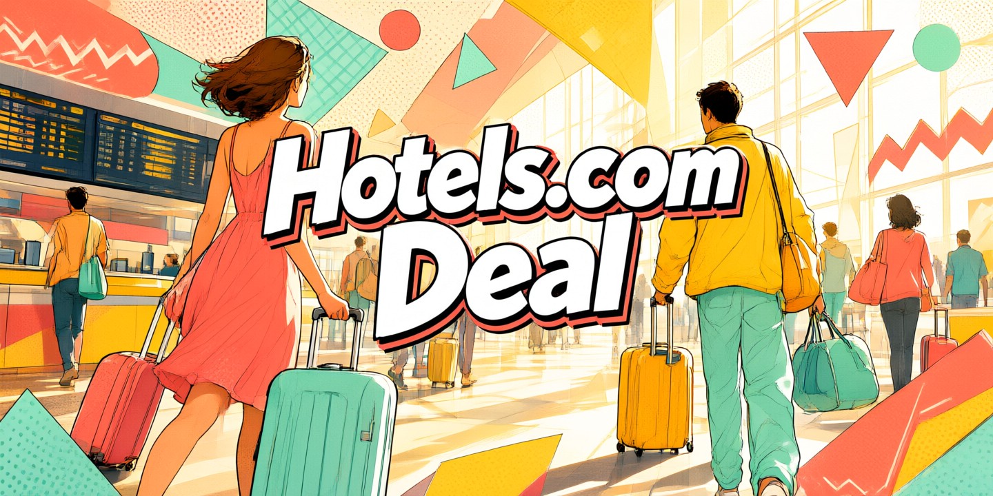 Hotels.com: Secure Your Next Getaway with Exclusive Offers Traveler checking Hotels.com deals on a smartphone in a vibrant Asian city street