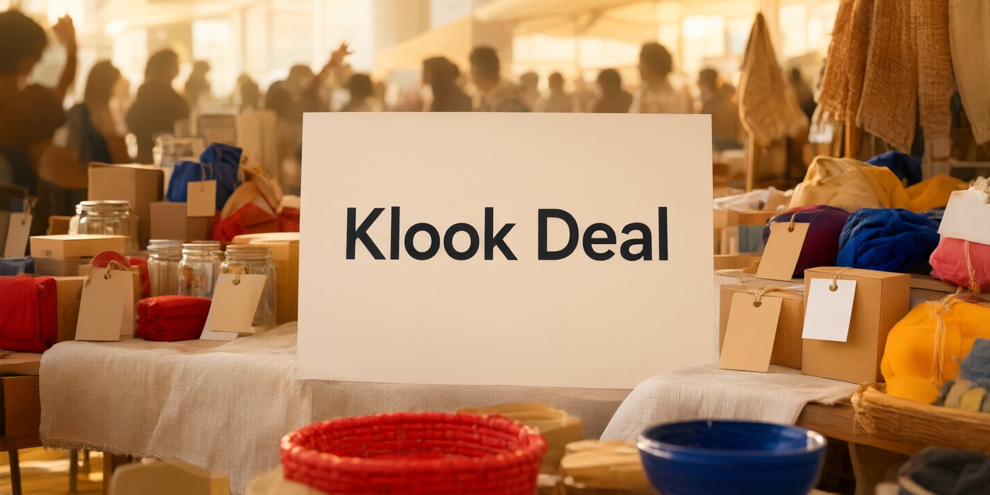Klook Travel Deals: Book Japan, Korea & Asia Trips A traveler holding a smartphone displaying the Klook app interface with various Asian destination options.