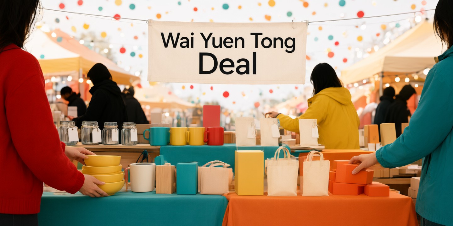 Wai Yuen Tong Limited-Time Offer for Global Shoppers A curated display of traditional herbal medicines and wellness supplements from Wai Yuen Tong arranged on a clean wooden table.
