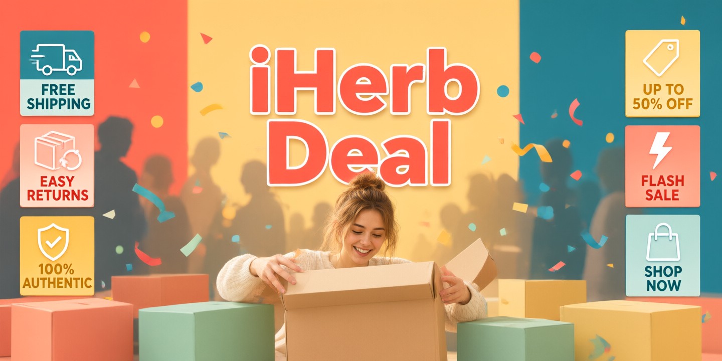 iHerb Natural Products: Global Health Deals & Tips A curated display of iHerb natural products including vitamins and supplements ready for international shipping.
