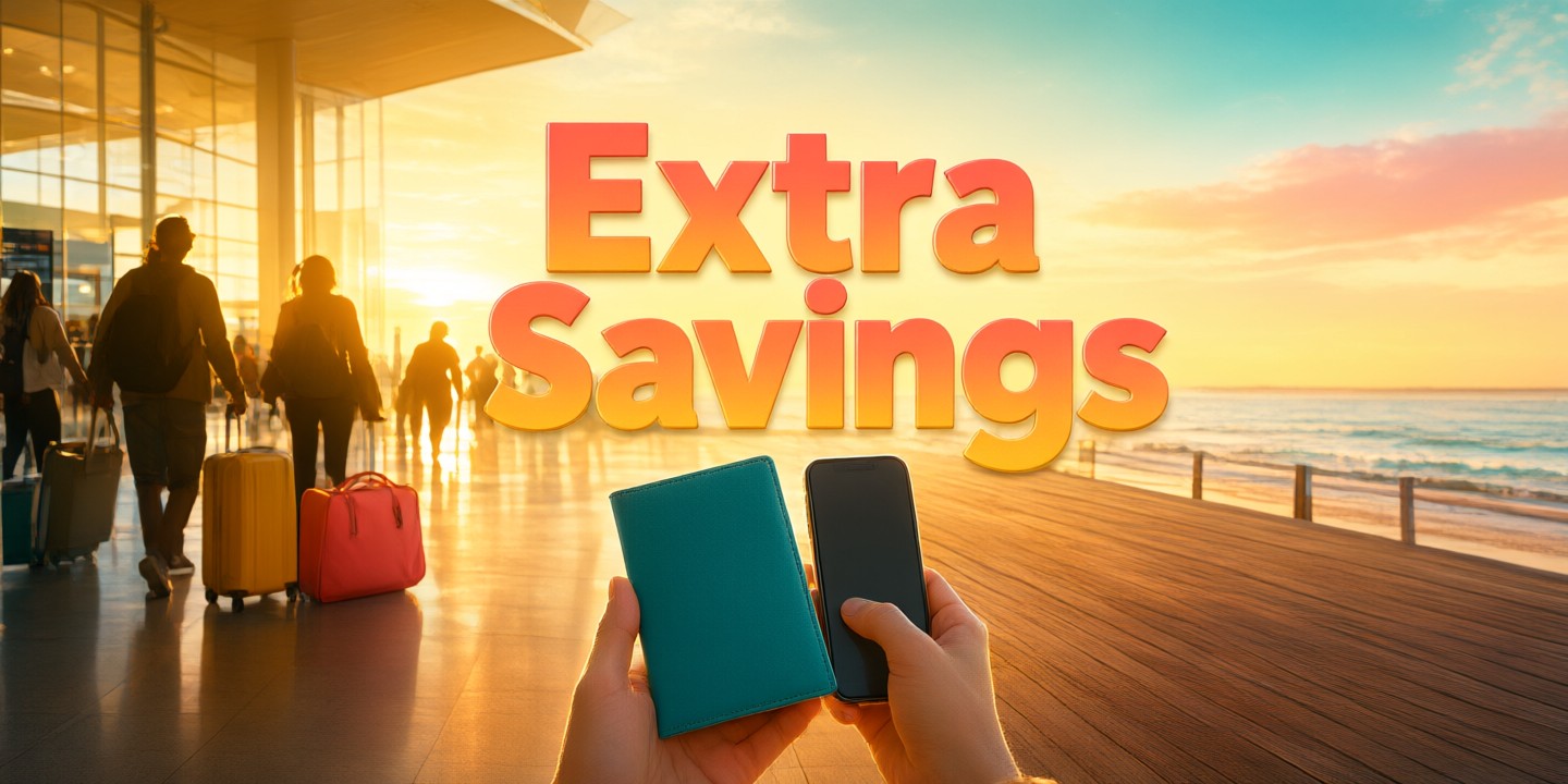 Hotels.com Limited-Time Booking Offers for Global Travelers Traveler checking Hotels.com deals on a smartphone while sitting in a cozy hotel lobby.