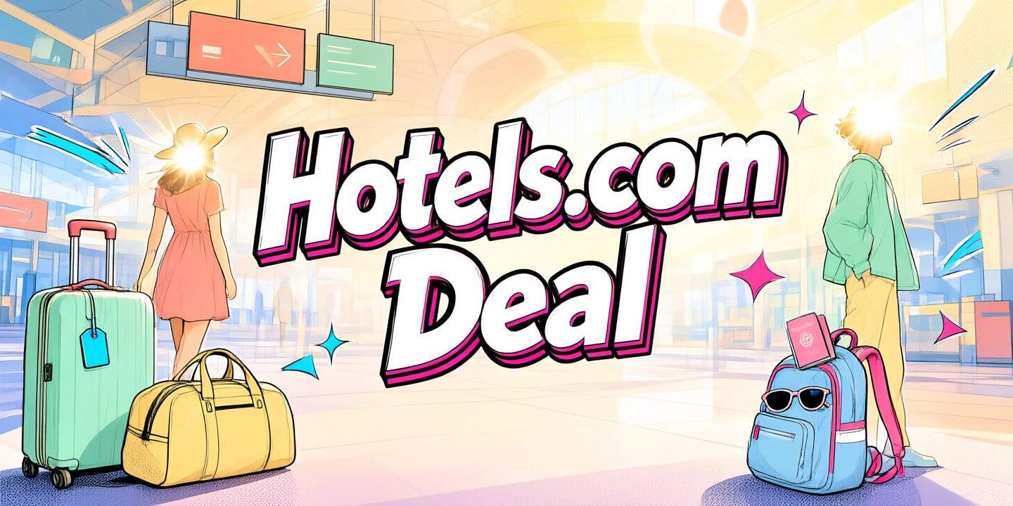 Hotels.com Limited-Time Travel Deals Guide A traveler checking Hotels.com deals on a smartphone while planning a trip to Asia.