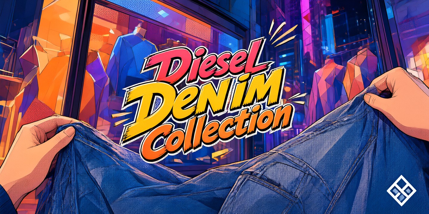 Diesel US Limited-Time Offers for Global Shoppers A model wearing a stylish Diesel US denim jacket against an urban backdrop.