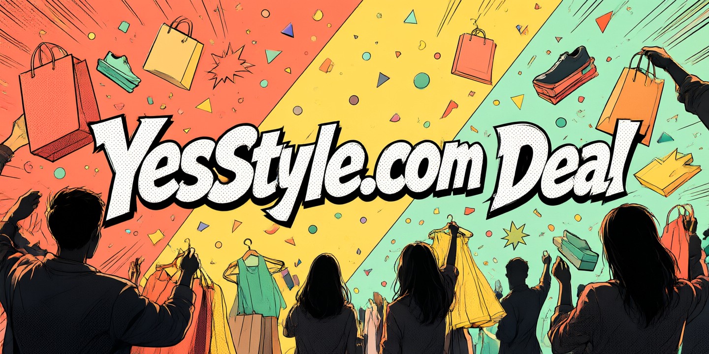 YesStyle.com Fashion Deals: Shop Korean & Asian Trends A stylish flat lay of Korean-inspired clothing accessories from YesStyle.com arranged neatly on a neutral background.