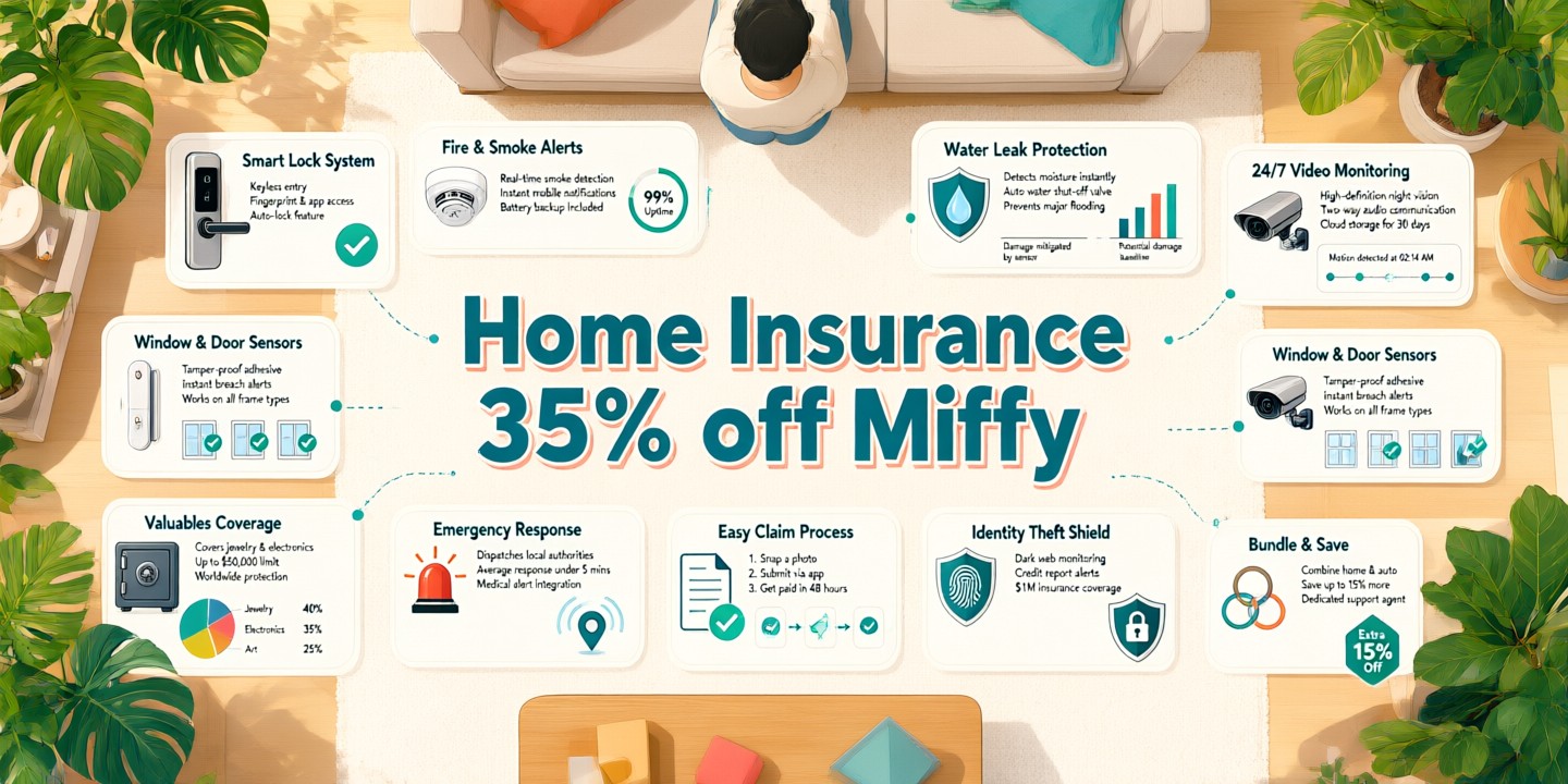 Income Insurance Limited Home Protection Offers A modern residential home covered by Income Insurance Limited policies with a digital discount voucher overlay.